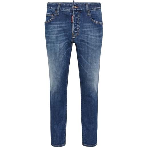 DSQUARED2 jeans slim con vita media - blu