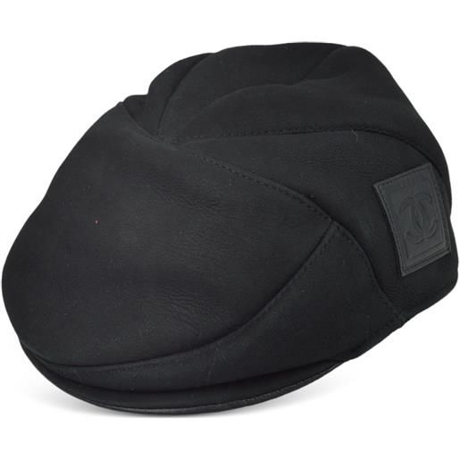 CHANEL Pre-Owned - cappello sport line anni '90-2000 - donna - pelle di agnello - taglia unica - nero