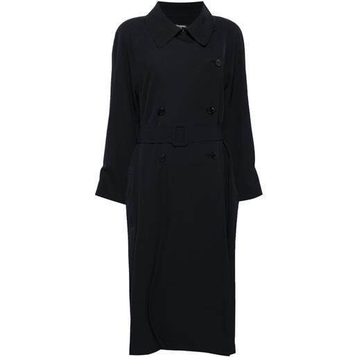 CHANEL Pre-Owned - trench anni 2000 - donna - lana/seta - taglia unica - blu