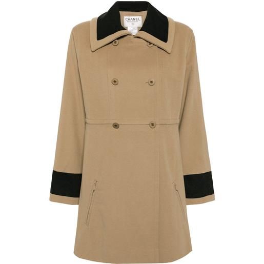 CHANEL Pre-Owned - cappotto doppiopetto 1998 - donna - lana/seta - taglia unica - marrone