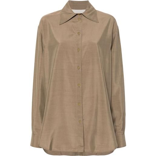 QUIRA camicia con colletto a punta - marrone