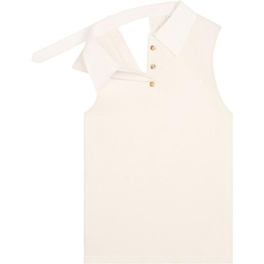 Courrèges polo con applicazione - toni neutri