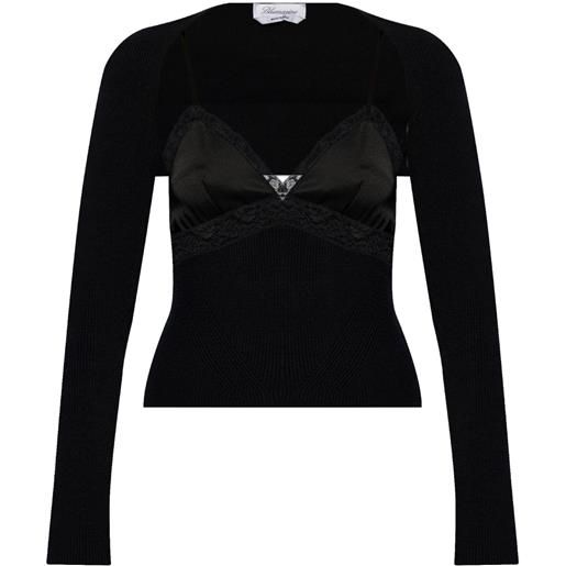 Blumarine top con lavorazione a maglia - nero