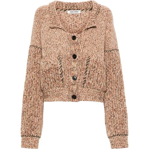 Henrik Vibskov cardigan stitch mélange - marrone