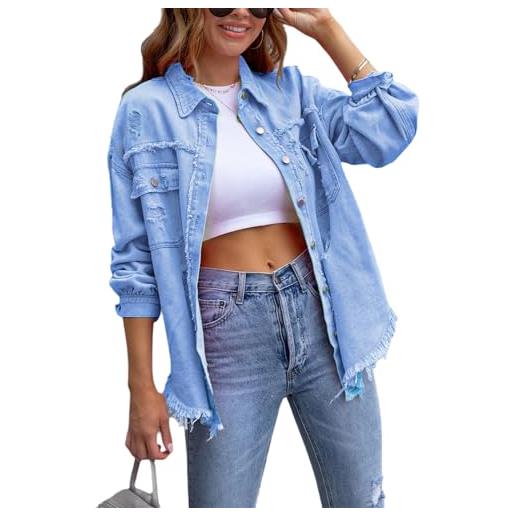 tinetill giubbino jeans donna oversize moda vintage estivo manica lunga giacca di jeans elegante cappotto di jeans denim jacket