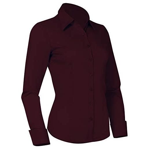 Pier 17 camicia da donna con bottoni, aderente, a maniche lunghe, su misura, da lavoro, ufficio, marina militare, small