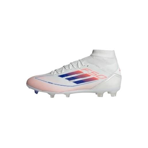 adidas f50 league mid football boots firm ground, scarpe da calcio donna, cloud white/lucid blue/solar red, 42 eu
