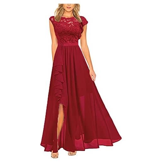 HAOLEI vestito donna da sera con spalline abito da festa scintillante a trapezio altalena abito da donna vintage con paillettes anni '20 con frange sexy maniche scollo a v per matrimoni feste cocktail