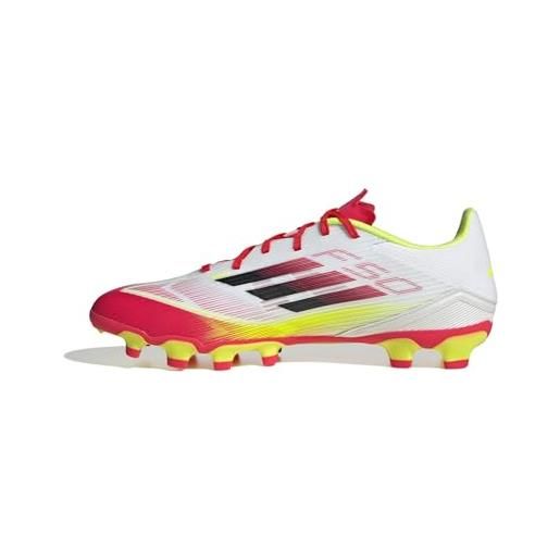 adidas f50 league football boots multi ground, scarpe da calcio unisex-adulto, ftwr white/core black/solar yellow, 46 eu