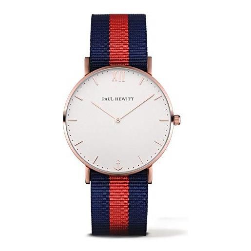 Paul Hewitt Orologio Cronografo Uomo – Cassa 42mm Acciaio Bronzo, Cinturino In Tela, Vetro Zaffiro, Impermeabile 5 Bar