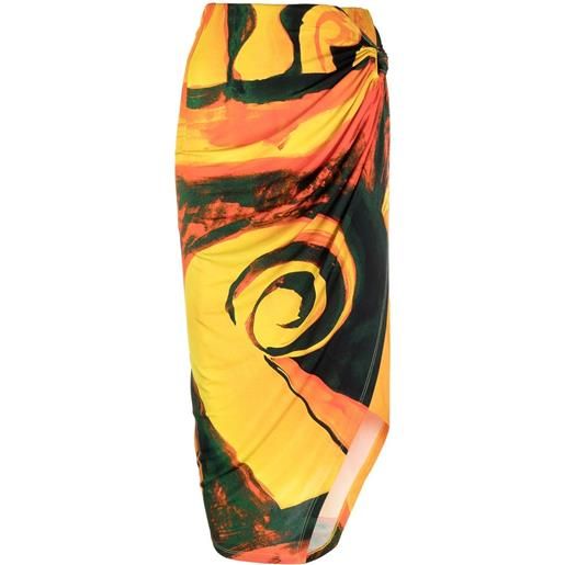 Louisa Ballou gonna midi coastline a portafoglio - arancione