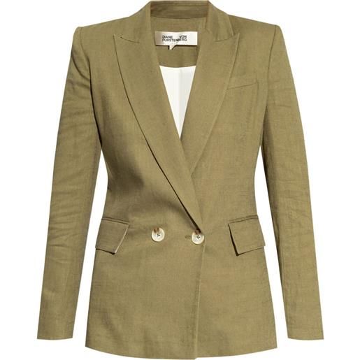 DVF Diane von Furstenberg blazer doppiopetto madison - verde