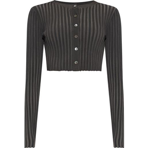 Alexander Wang cardigan crop a coste - nero