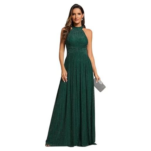 PDYLZWZY Donna Profondo Scollo A V Manica A Sbuffo Vita Alta Ampio Abito Lungo Elastico In Vita Arricciata Fluente A Line Abito Midi Rosso Anguria S 123845577