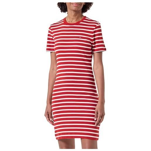 Tommy Hilfiger donna abito new cody slim short dress in cotone, blu (desert sky), xxs