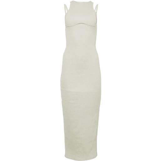 Fleur Du Mal abito lungo a coste con spalline - toni neutri