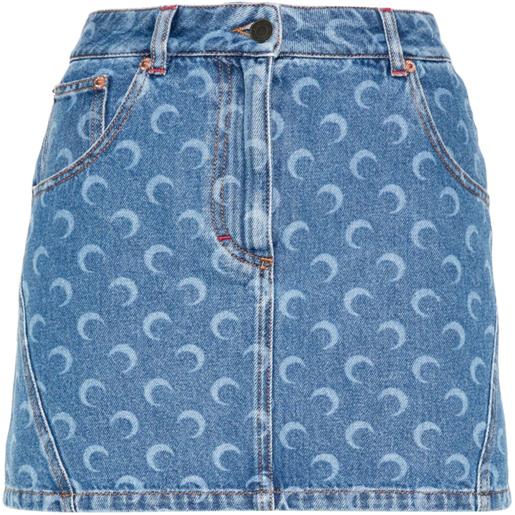 Marine Serre minigonna deadstock denim - blu