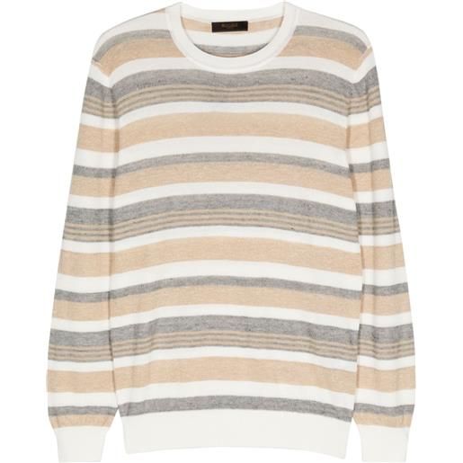 Moorer maglione elmer-rha a righe - toni neutri