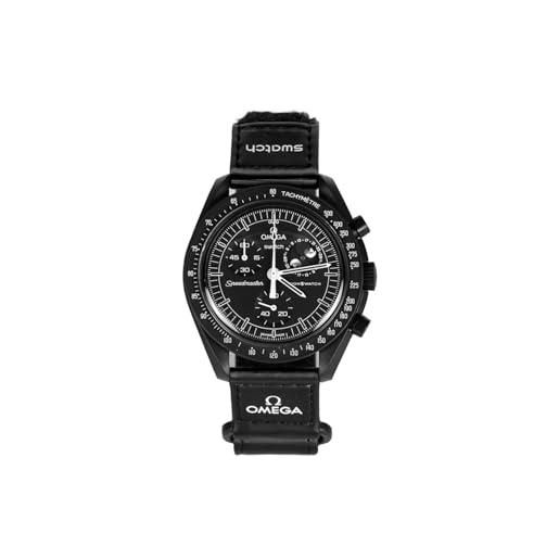 Swatch orologio da polso moonswatch omega x mission to the moonphase snoopy nero