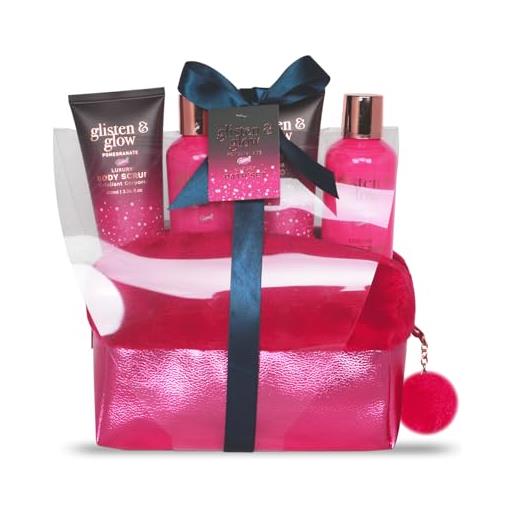 GLOSS ! cofanetto da bagno glisten glow - cofanetto di bellezza per donna - cesto cura e benessere - cofanetto regalo natale, compleanno, san valentino, insegnante, festa della mamma - trousse