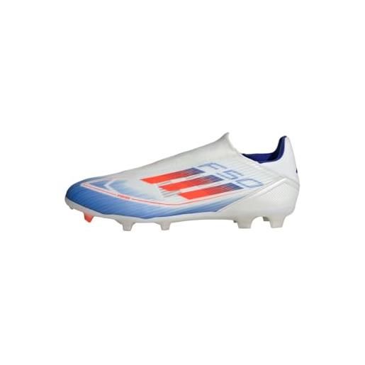 adidas f50 league laceless football boots firm ground, scarpe da calcio unisex-adulto, cloud white/solar red/lucid blue, 46 2/3 eu