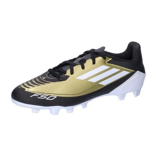 adidas unisex - adulto f50 club messi football boots flexible ground, gold/footwear white/carbon black, 45 1/3 eu