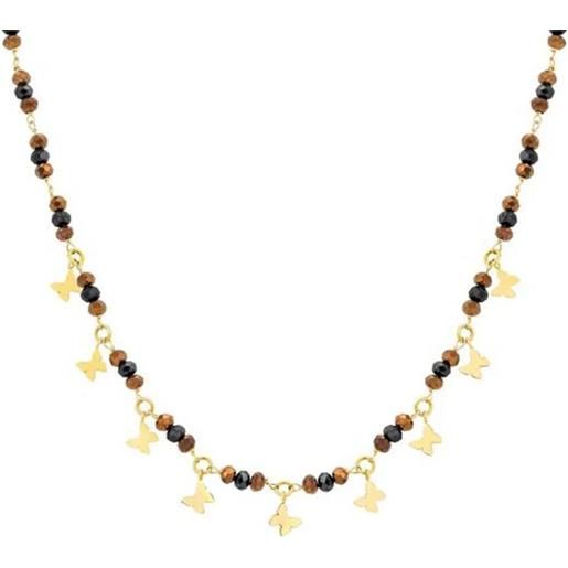 Crystalline Azuria Donna 18ct Placcato Oro Bianco Cristalli Multi colorato Piccolo Farfalla Collana con Ciondolo 45 cm