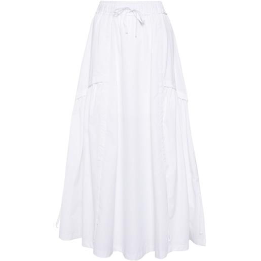 Isabel Benenato gonna midi con coulisse - bianco
