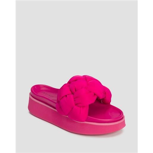 Inuikii ciabatte rosa con flatform da donna Inuikii puffer braided