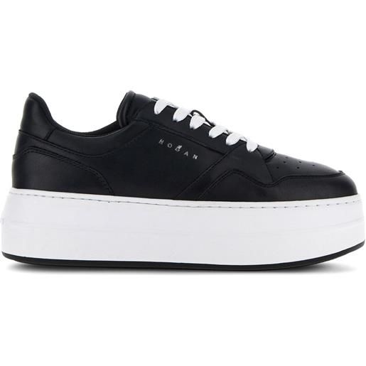 Hogan sneakers h670 con suola rialzata - nero