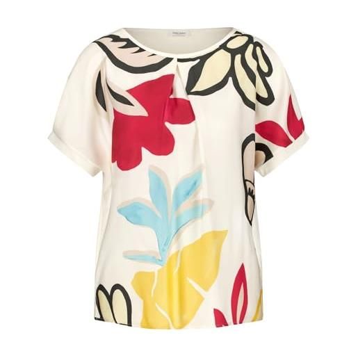 Gerry Weber 370269-35019 t-shirt, stampa ecru/bianco/giallo, 52 donna