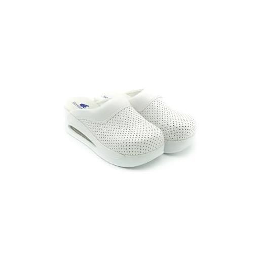 Terlik Sabo Air ST123 Max Zoccoli in Pelle Ciabatte Pantofole Sabot Scarpe, Donna, Bianco, EU 39