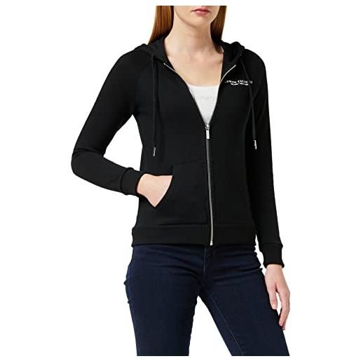 Armani exchange hoodie, felpa con cappuccio, donna, nero (black), xs