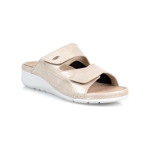 Batz trudi sandali zoccoli sabot pantofole scarpe di pelle, donna, beige, eu 40