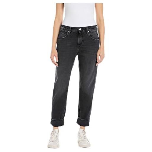 Replay jeans da donna realizzati in denim comfort, grigio (grigio scuro 097), 24w / 30l