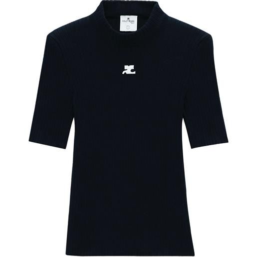 Courrèges maglione a coste reedition - blu