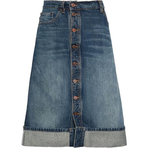 Victoria Beckham gonna midi denim - blu
