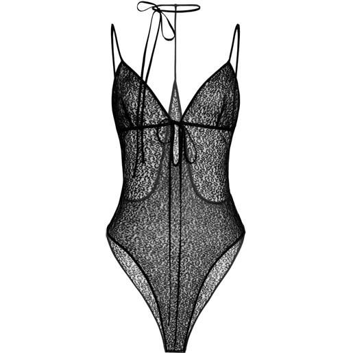 Aleksandre Akhalkatsishvili body con scollo all'americana - nero