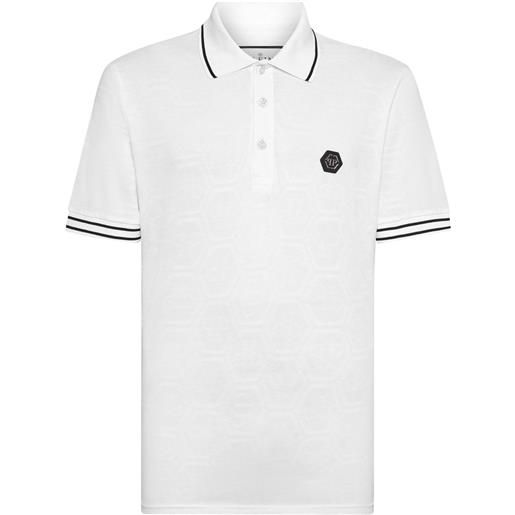 Philipp Plein polo con applicazione - bianco