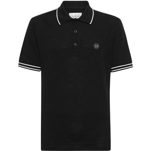 Philipp Plein polo con applicazione - nero