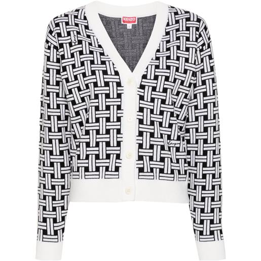 Kenzo cardigan con motivo jacquard - bianco