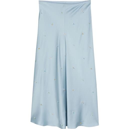 Anna October gonna midi con decorazione - blu
