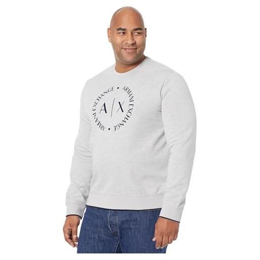 Armani Exchange 8nzm87 felpa, grigio (b09b heather grey 3929), medium uomo