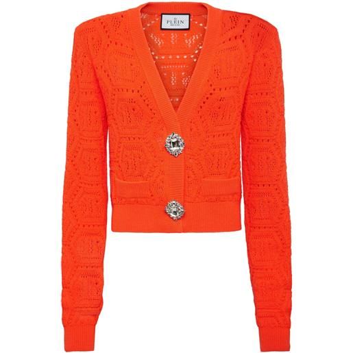 Philipp Plein cardigan a fantasia - arancione