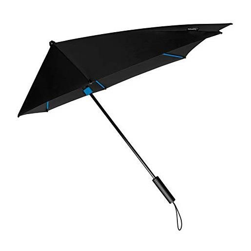 STORMaxi passamontagna - antivento aerodinamico - resiste al vento fino a 65 km/h, telaio blu, grande, ombrello bastone, cornice blu. , large, bastone ombrello
