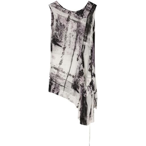 Y's canotta con stampa astratta - grigio