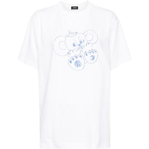 We11done t-shirt con stampa grafica - bianco