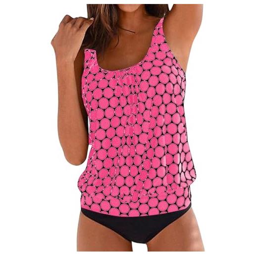 Mfhmom tankini donna mare curvy costume da bagno due pezzi push up costumi da bagno canottiera motivo a pois e pantaloncini donna curvy tankini set taglie forti beachwear piscina