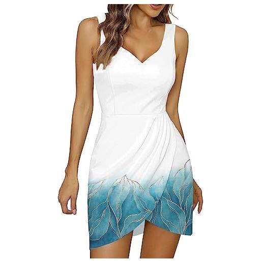 Cocila abito cerimonia donna corto abito donna estivo lungo canotta abiti estivi donna lunghi abito cerimonia champagne abito stampato floreale abito estivo donna nero (blue, l)