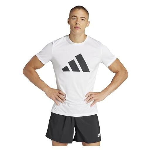 adidas uomo run it stripes tee, semi lucid blue, m